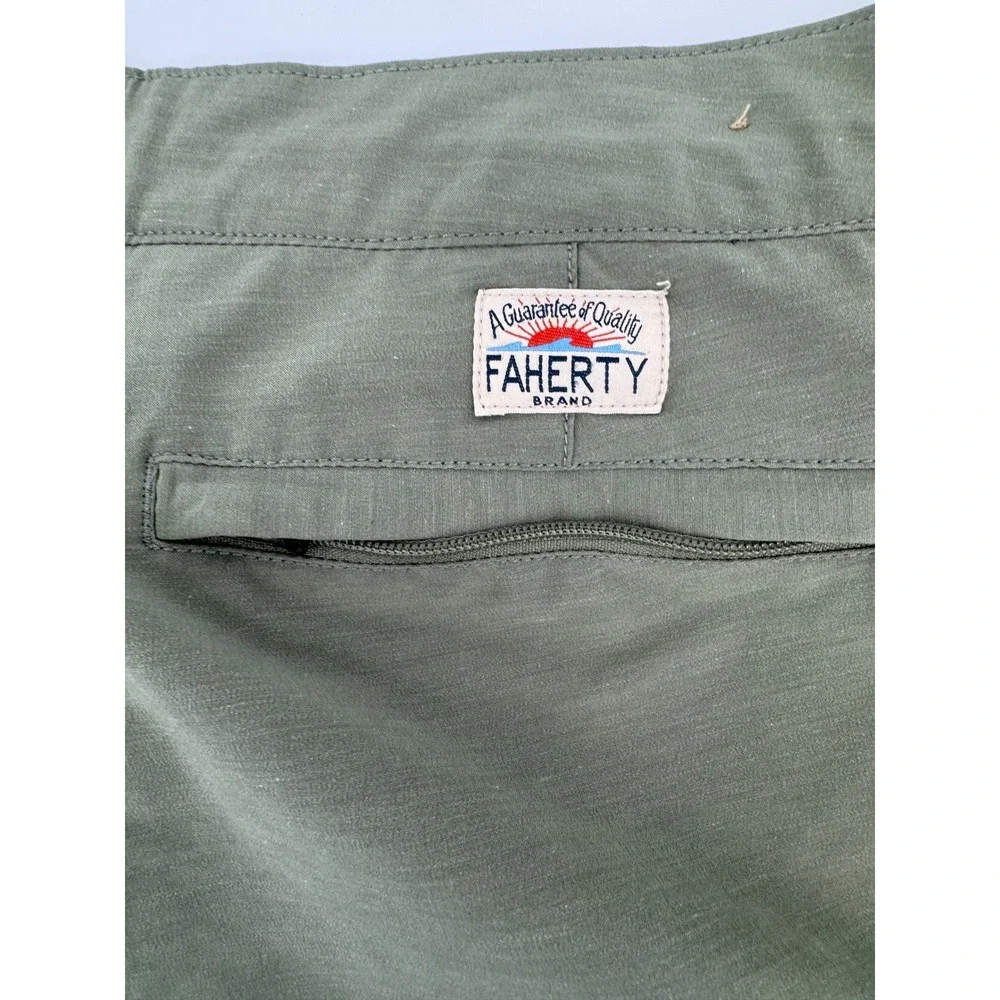 Faherty All Day Shorts Mens 30 Olive Green Hybrid Stretch Quick Dry Board Shorts